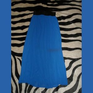 Sexy Royal Blue Skim Half Sheer Skirt